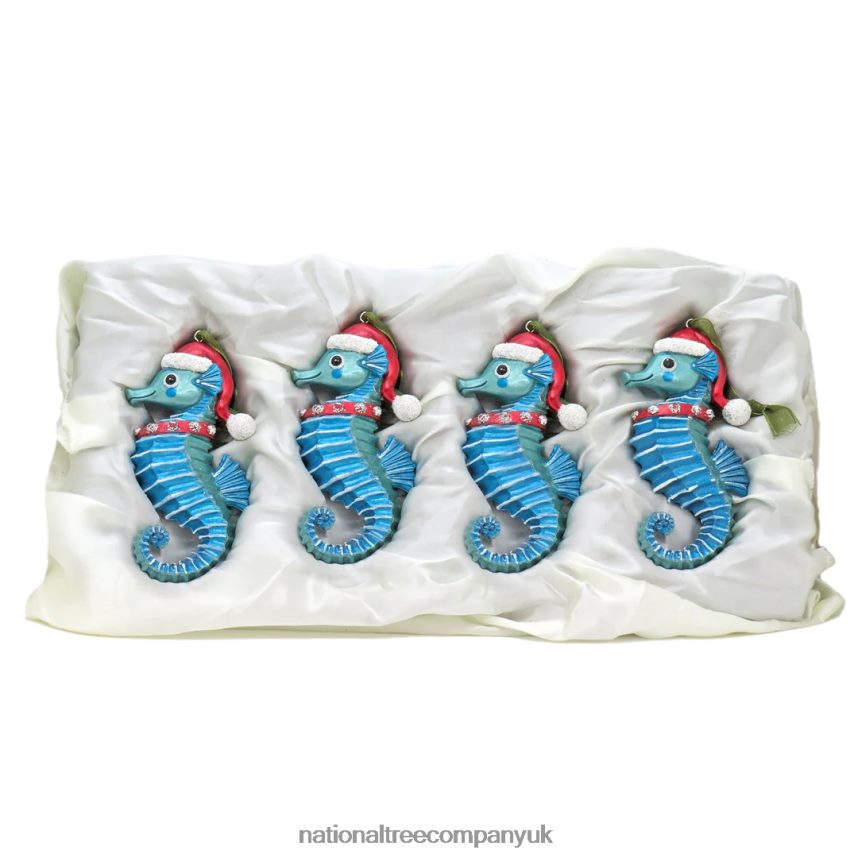 decoration | National Tree Company 4 Piece HGTV Home Collection Teal Seahorse Ornaments F2L4F528